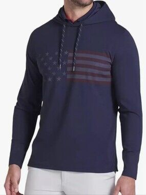 Puma Volition Star Stripe Hoodie Navy Blaze Long Sleeve Flag Shirt